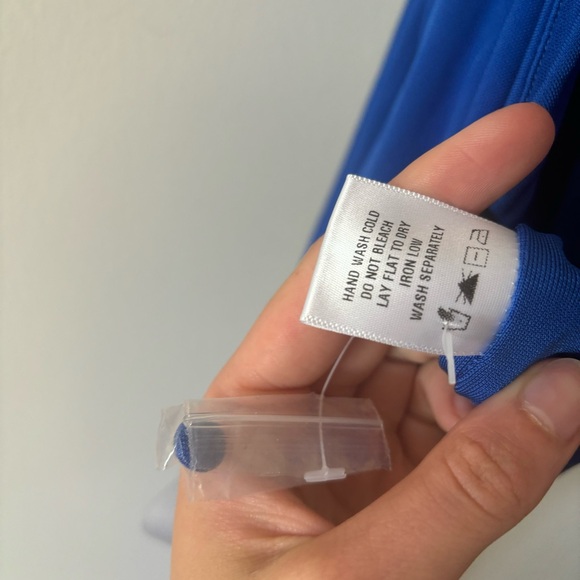 NWT REVOLVE NBD Sapphire Blue Halter Plunge Neckline Bodycon Mini Dress - Picture 10 of 12